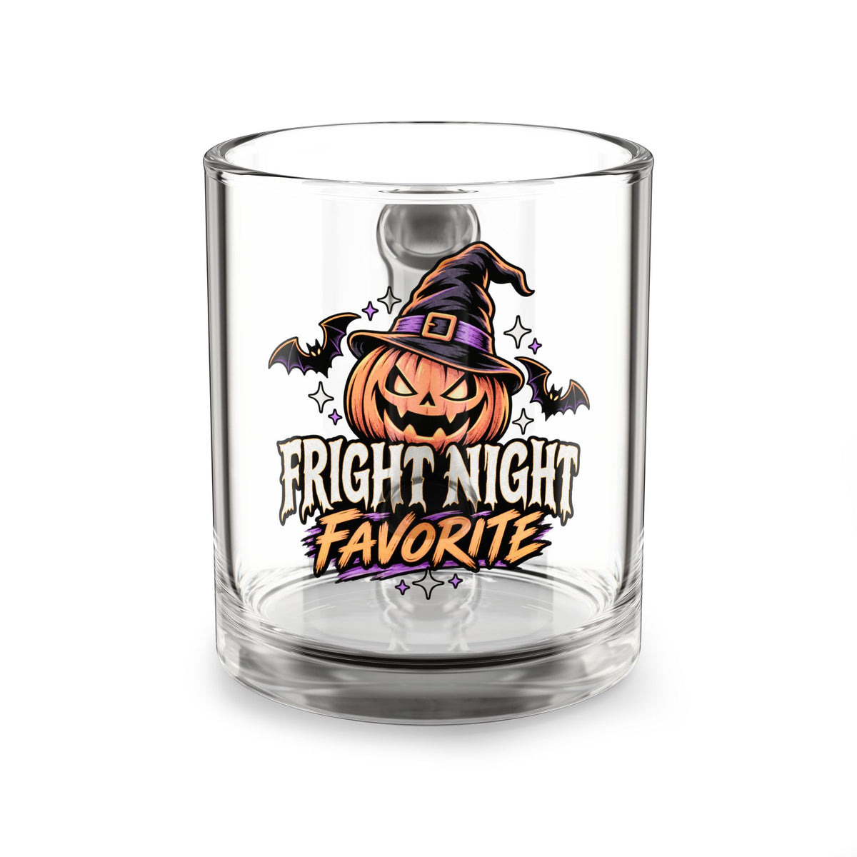 Glass Mug — "Fright Night Favorite" Halloween Jack-O'-Lantern Coffee Mug