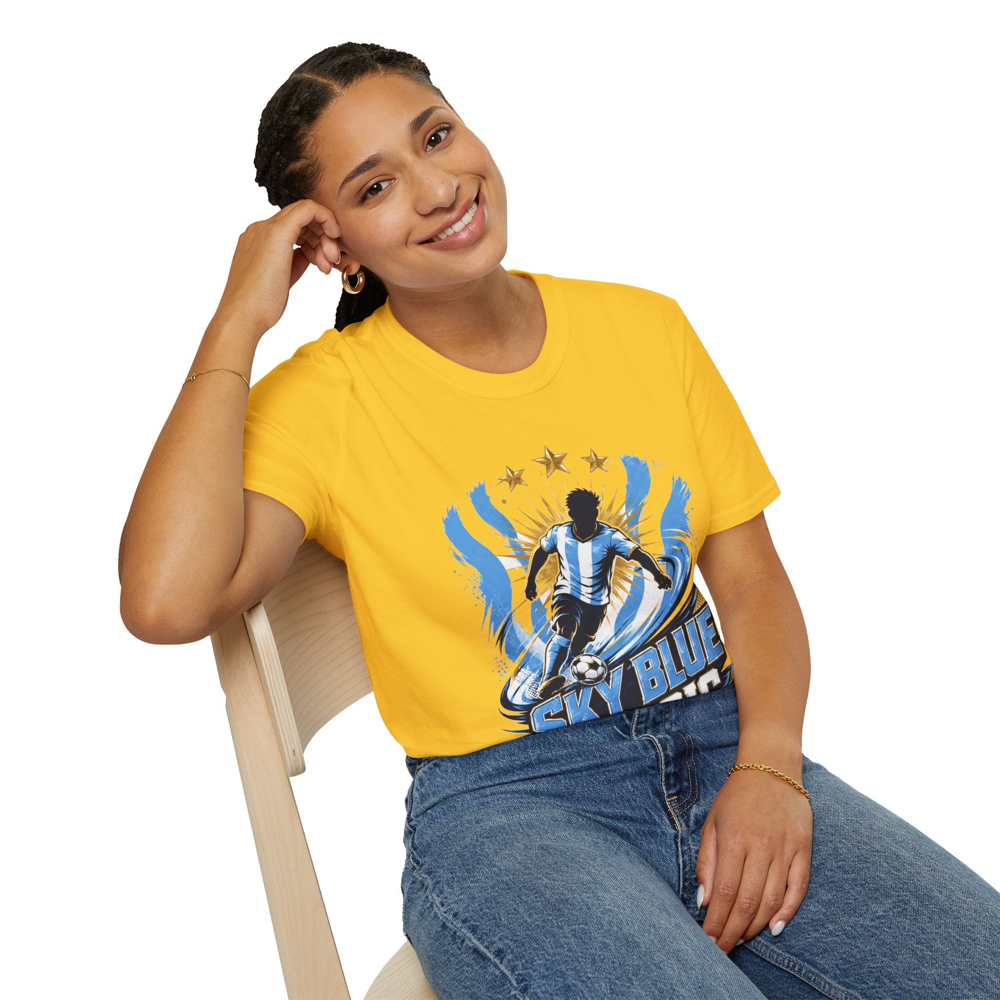 Argentina Sky Blue Magic Soccer T-Shirt — Argentinian Football Player Graphic Tee