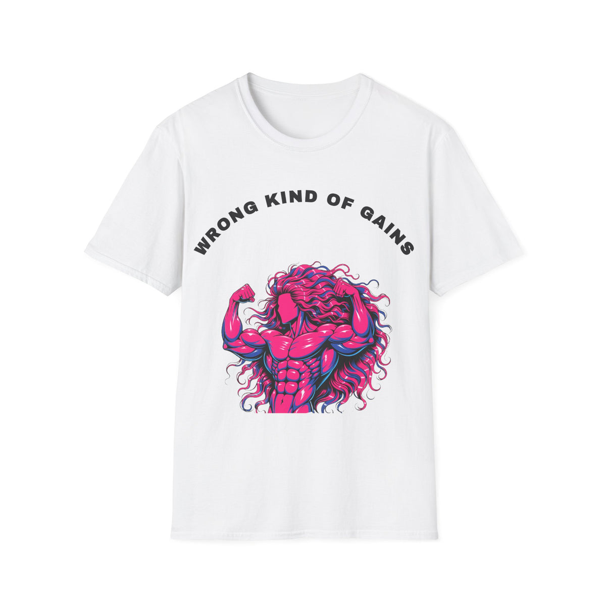 Wrong Kind of Gains Funny Bodybuilder Monster White Graphic Tee - Trending Now - September 2026