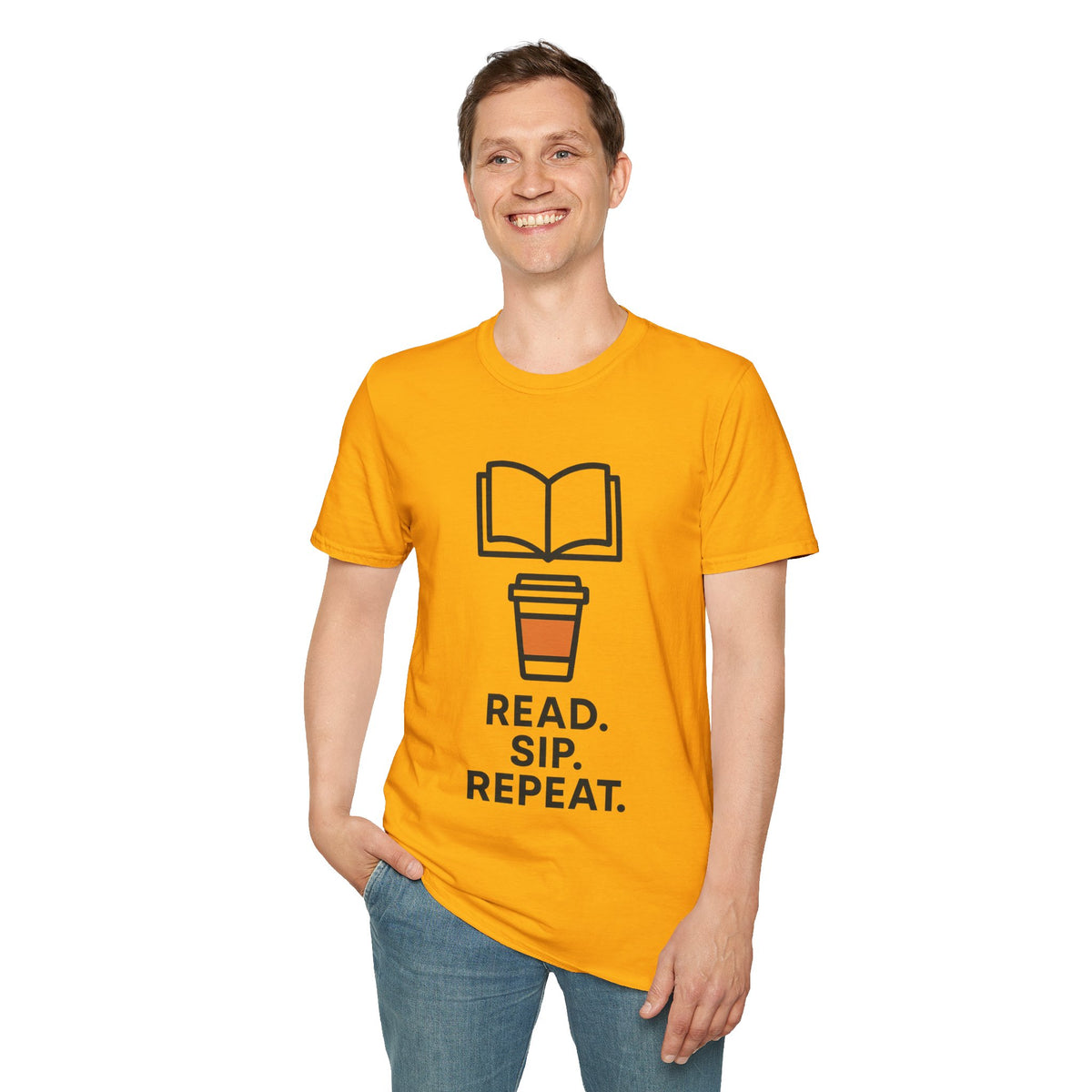 Read Sip Repeat Coffee Cup and Open Book White Graphic Tee - Trending Now - September 2026