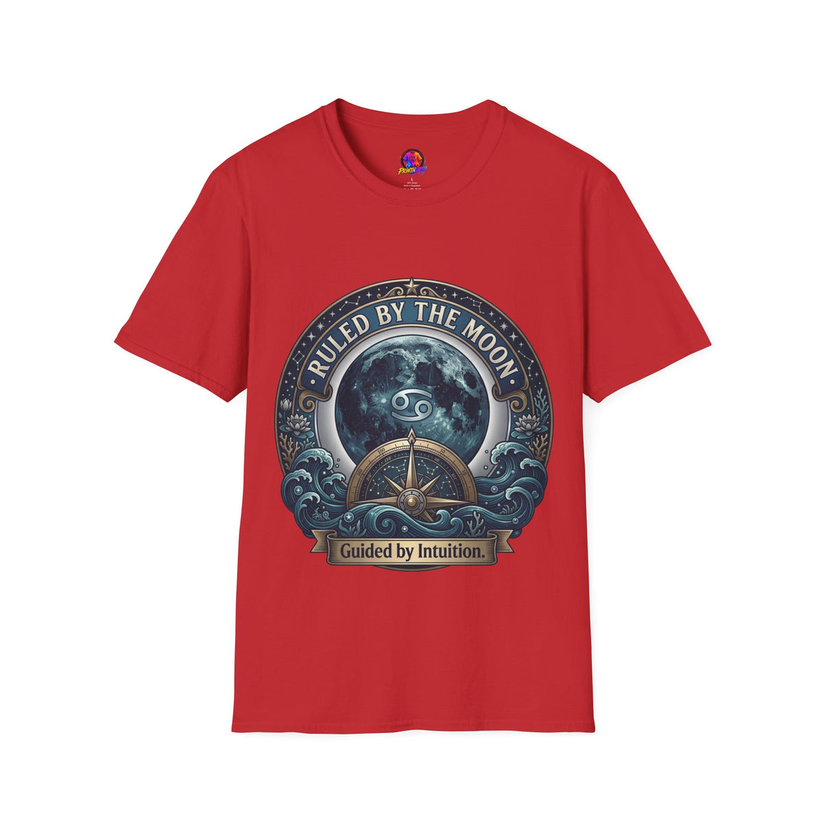 Cancer Zodiac Ruled by the Moon T-Shirt — Celestial Astrology Zodiac Graphic Tee