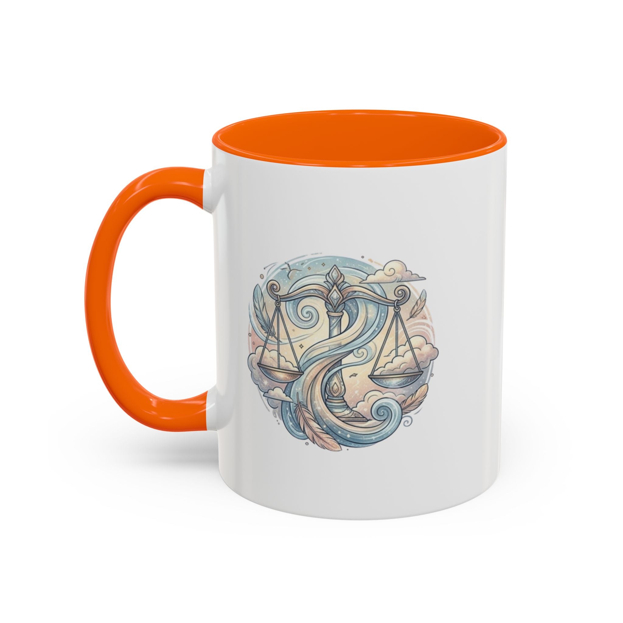 Libra Zodiac Coffee Mug — Balance Scales Astrological Accent Mug