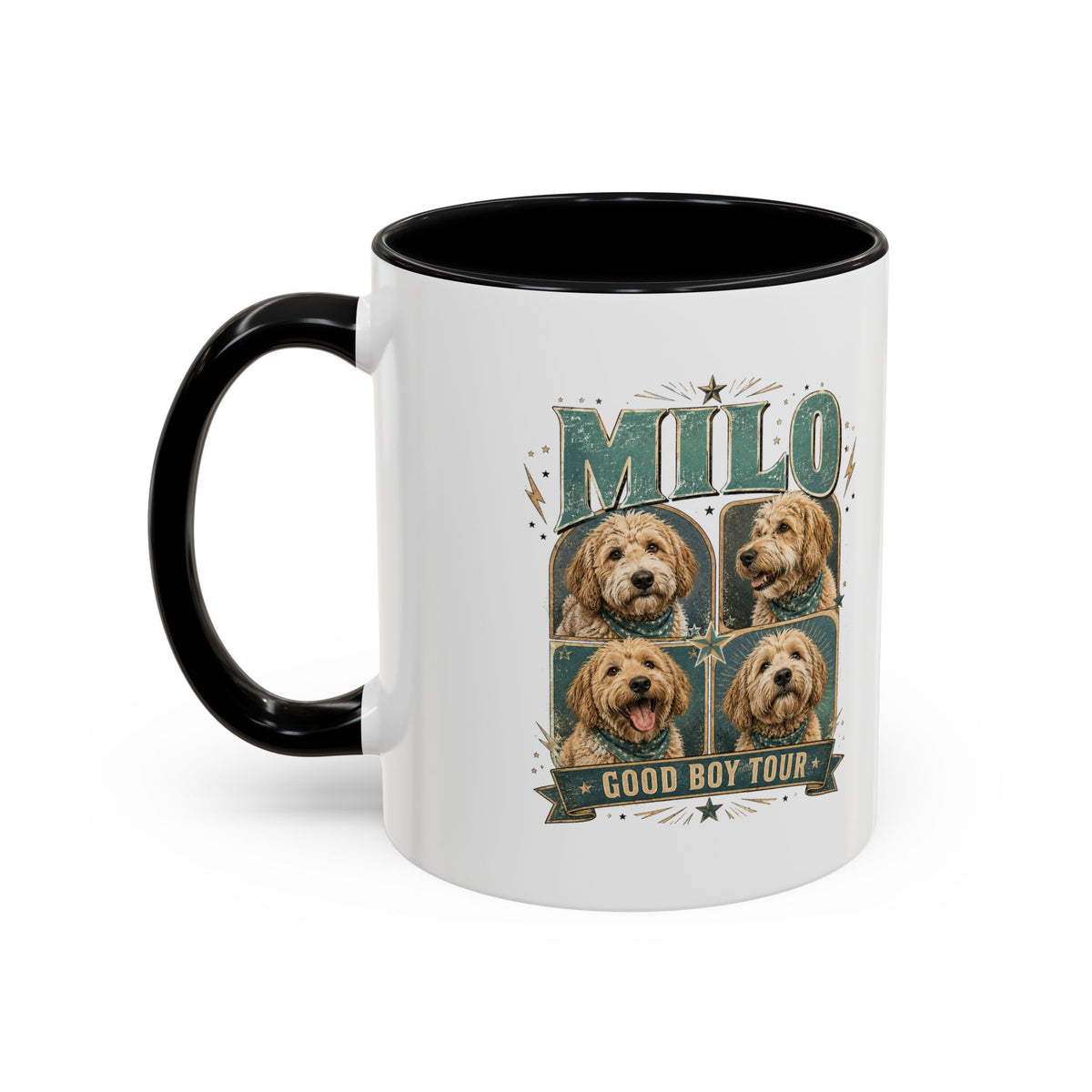 Milo Bailey Dog Dad Mom Milo 'Good Boy Tour' Accent Coffee Mug – Personalized Dog Lover Gift