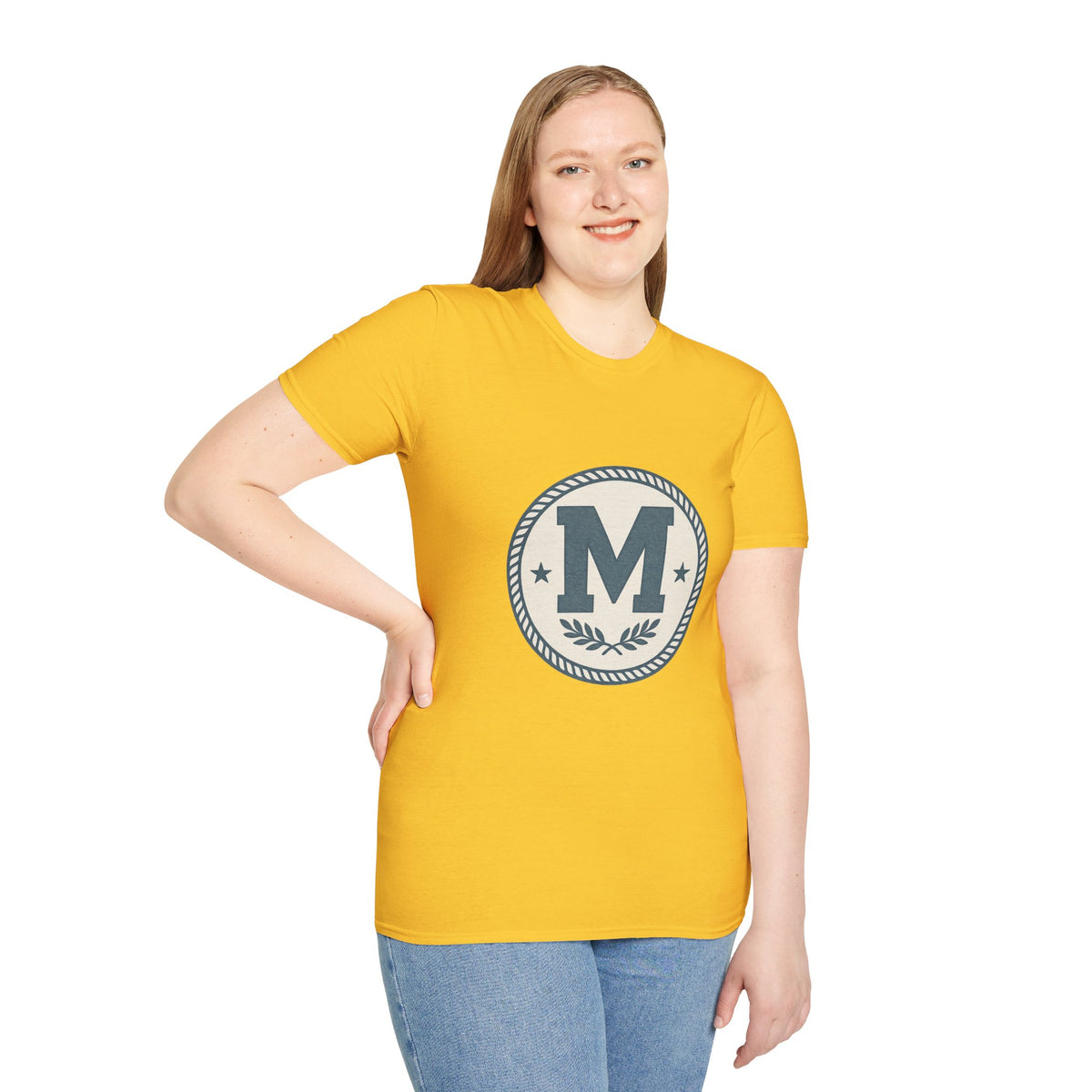 Monogram M Crest T‑Shirt — Vintage Initial Logo Tee - Trending Now - August 2026