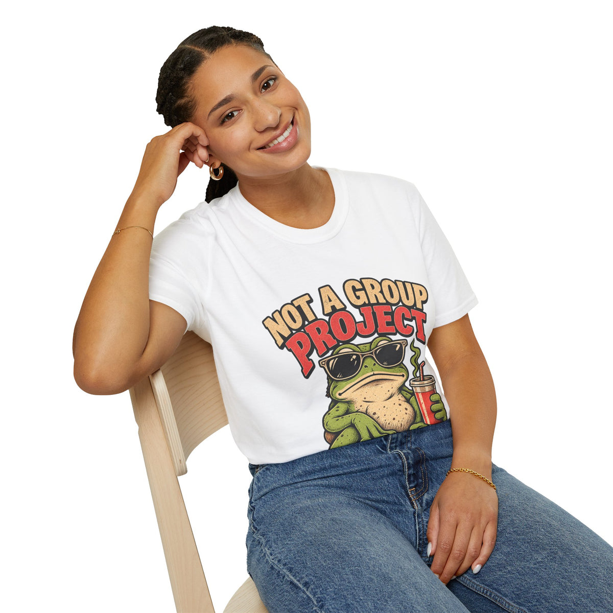 Not a Group Project Frog T-Shirt — "Socially Selective" Funny Introvert Tee