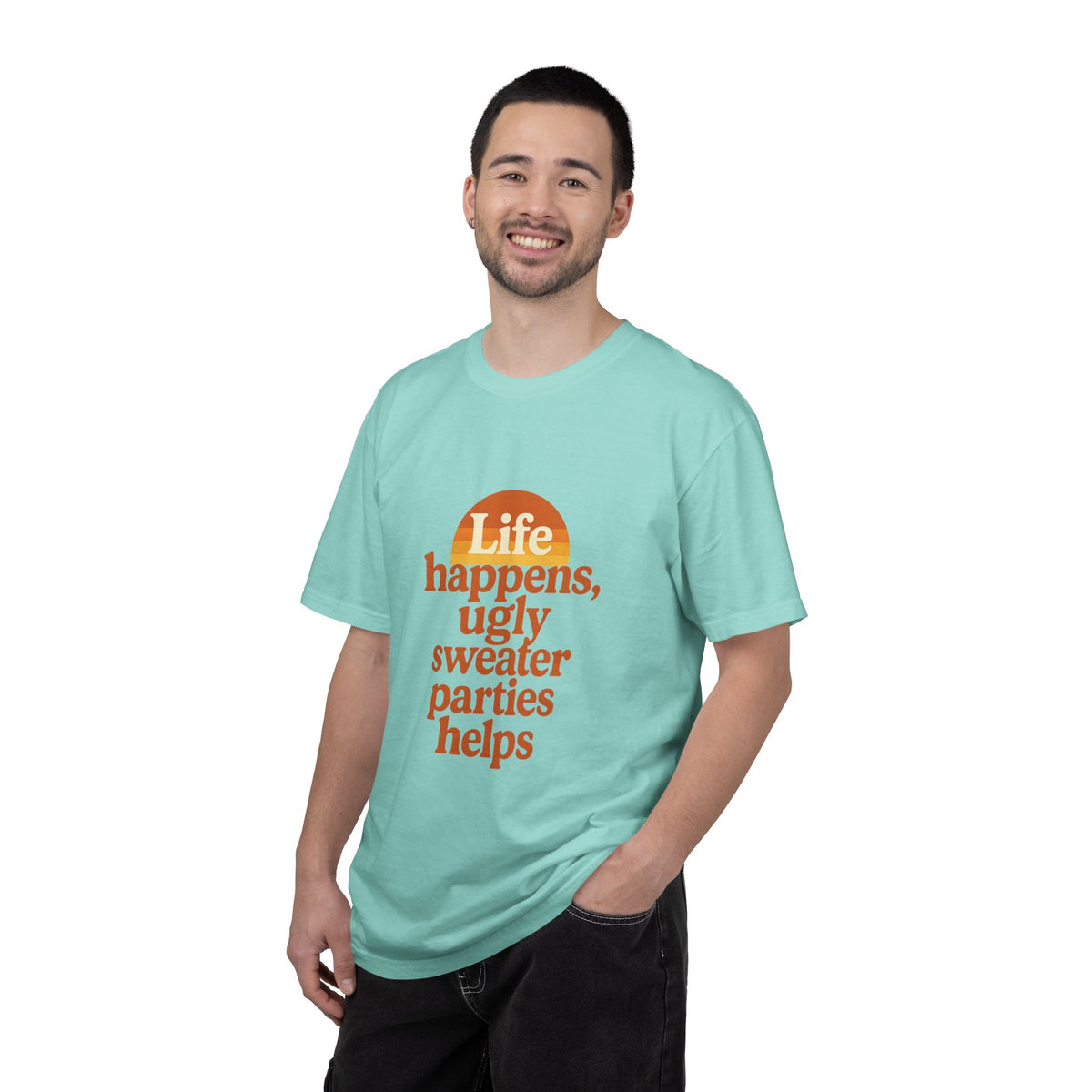 Life Happens Ugly Sweater Parties Helps T-Shirt - Trending Now - October 2026