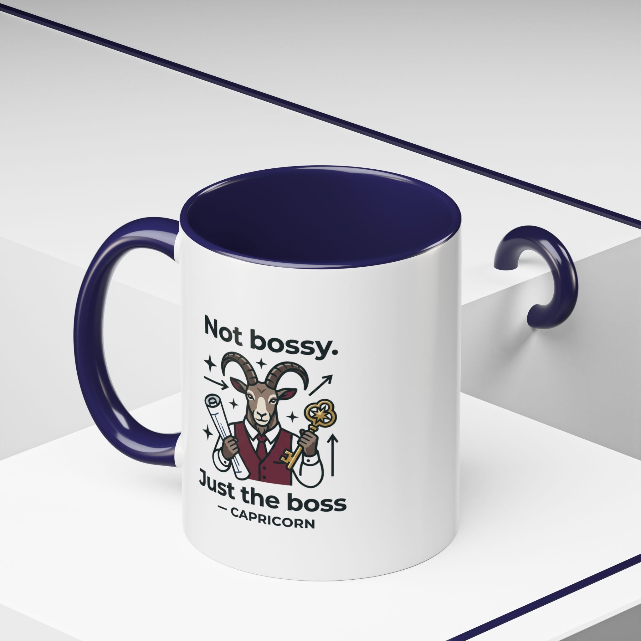 Capricorn Coffee Mug — "Not Bossy, Just the Boss" Zodiac Accent Mug (11/15oz)