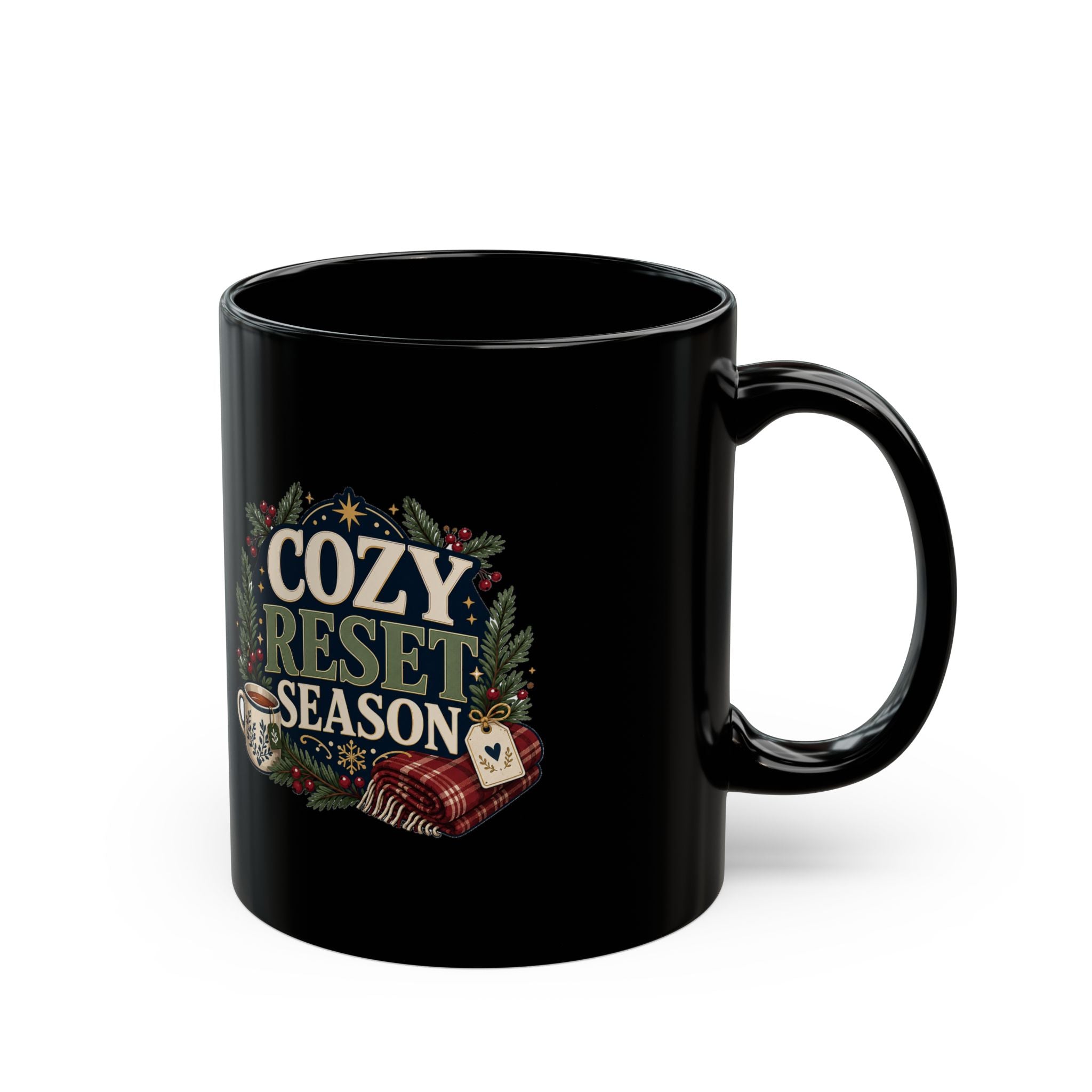 Modern Day Christmas Cozy Reset Season Mug — Holiday Hot Cocoa & Relaxation Coffee Cup