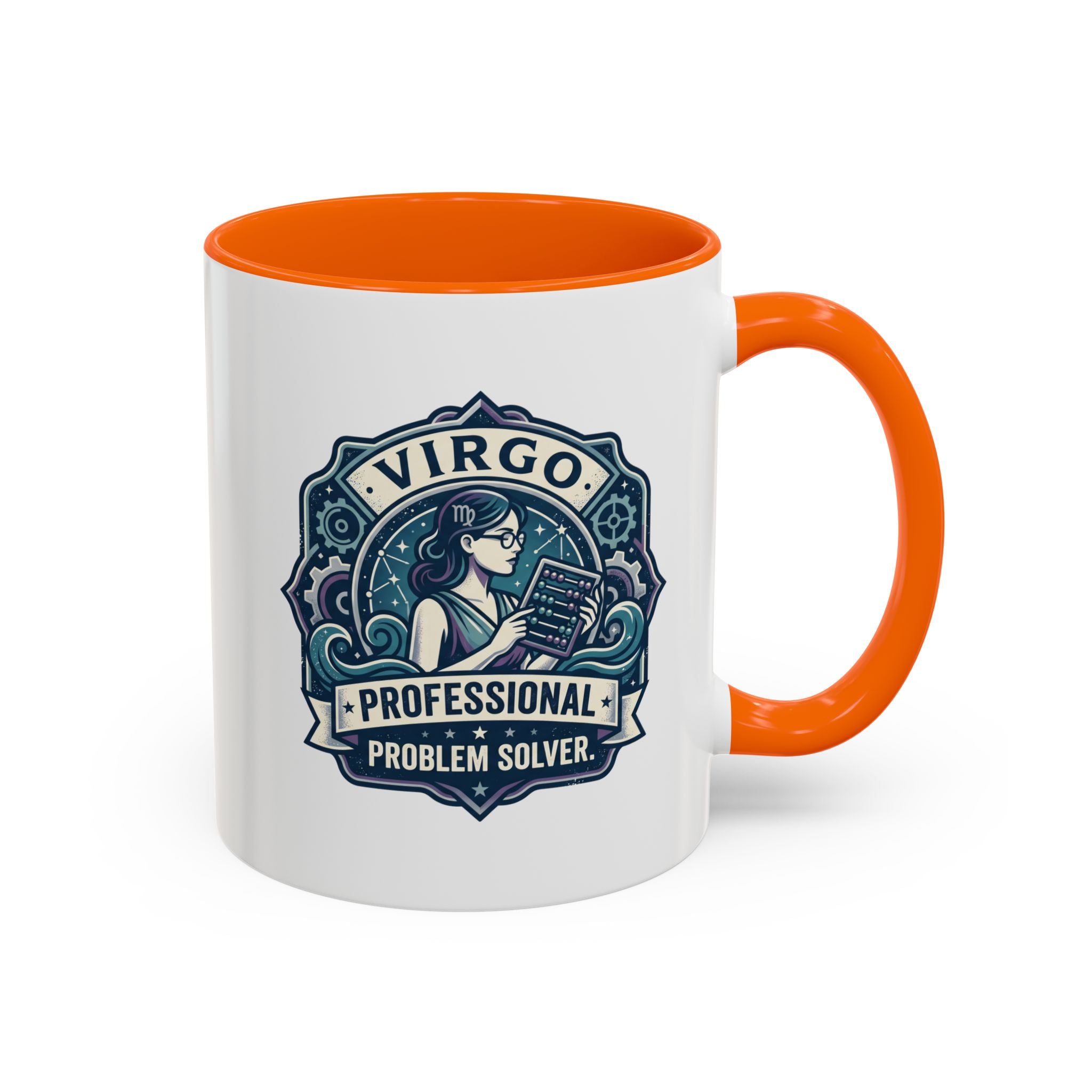 Virgo 'Professional Problem Solver' Accent Coffee Mug — Zodiac Astrology Gift