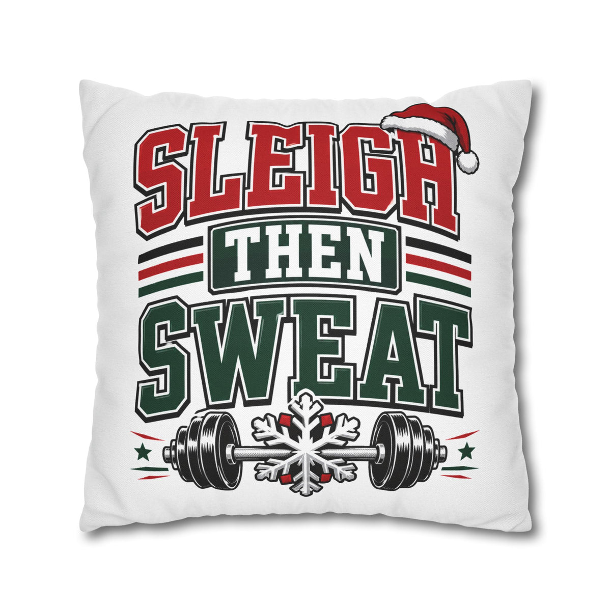 Sleigh Then Sweat Holiday Gym Pillowcase Modern Day Christmas