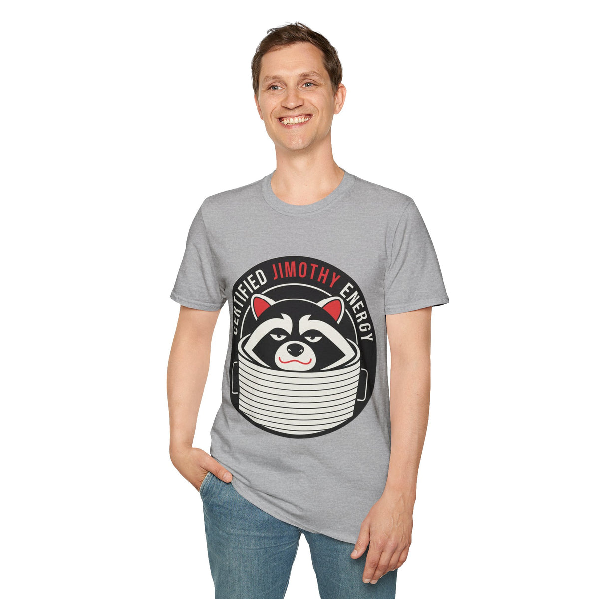 Jimothy Energy T-Shirt — Certified Raccoon Graphic Tee - Trending Now - August 2026