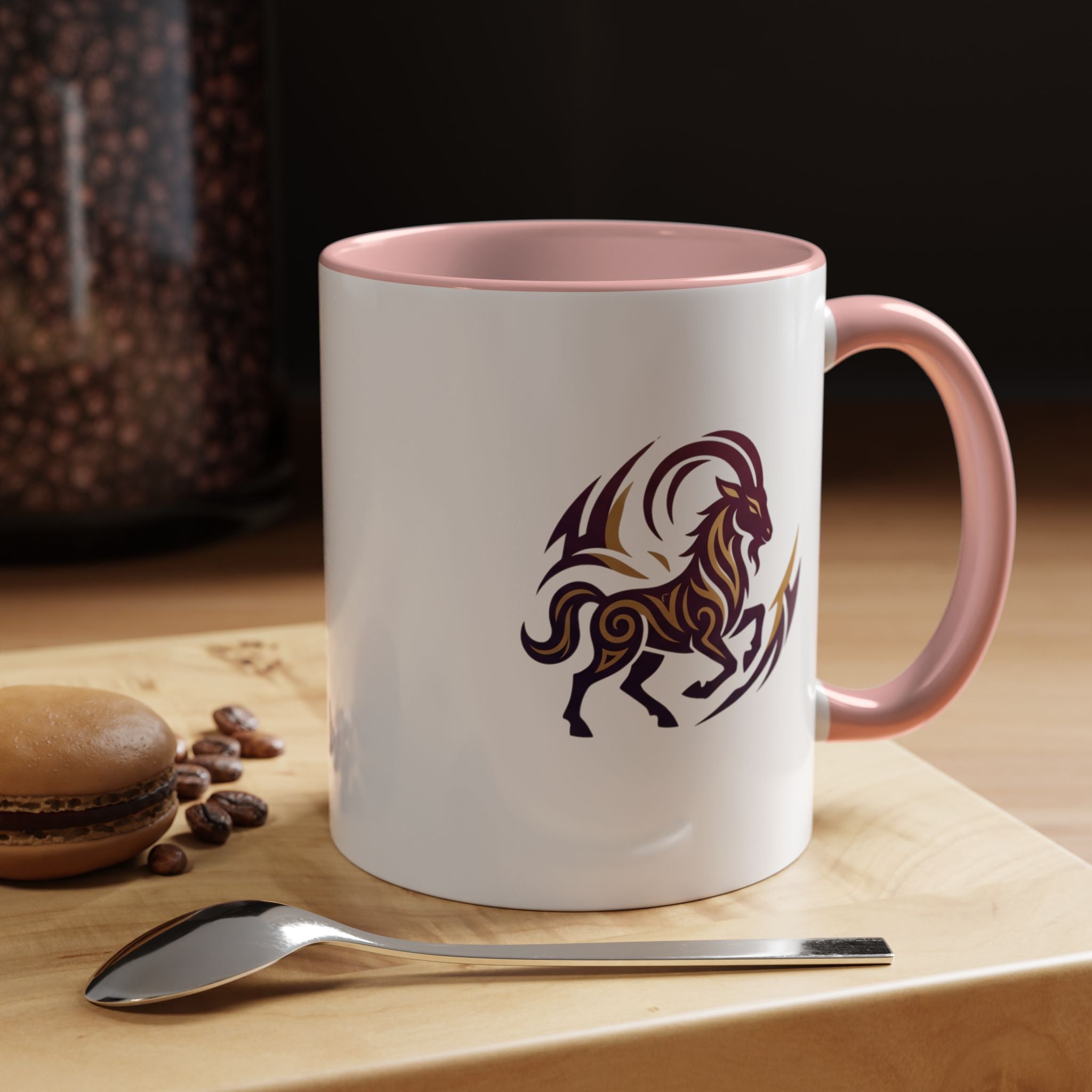 Capricorn Tribal Goat Accent Coffee Mug — Zodiac Horoscope Gift