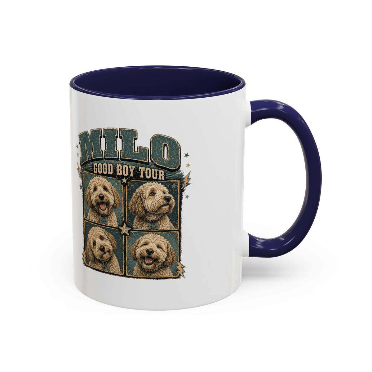 Milo Bailey Dog Dad Mom Milo 'Good Boy Tour' Accent Coffee Mug – Personalized Dog Photo Tribute