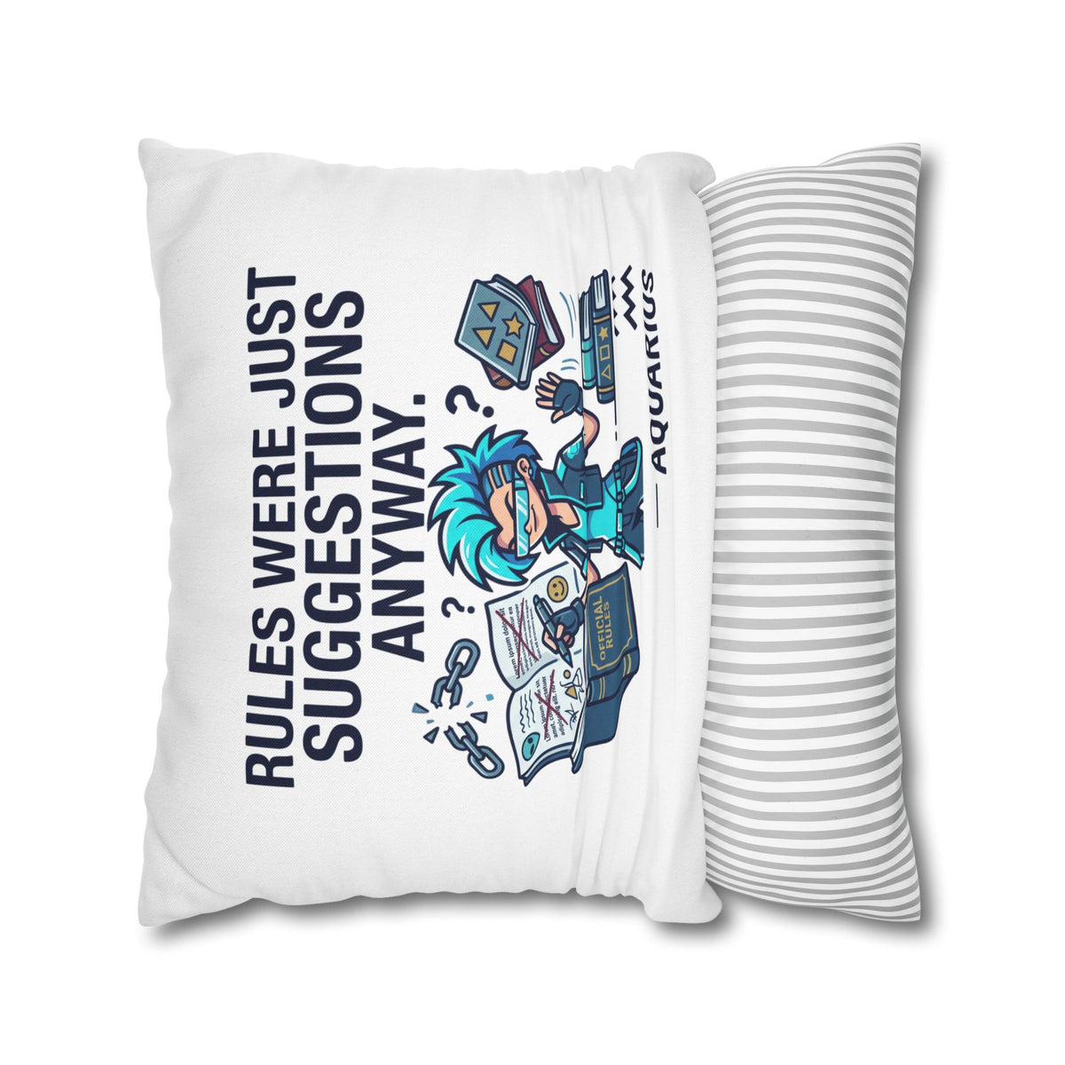 Aquarius Zodiac Spun Polyester Square Pillowcase