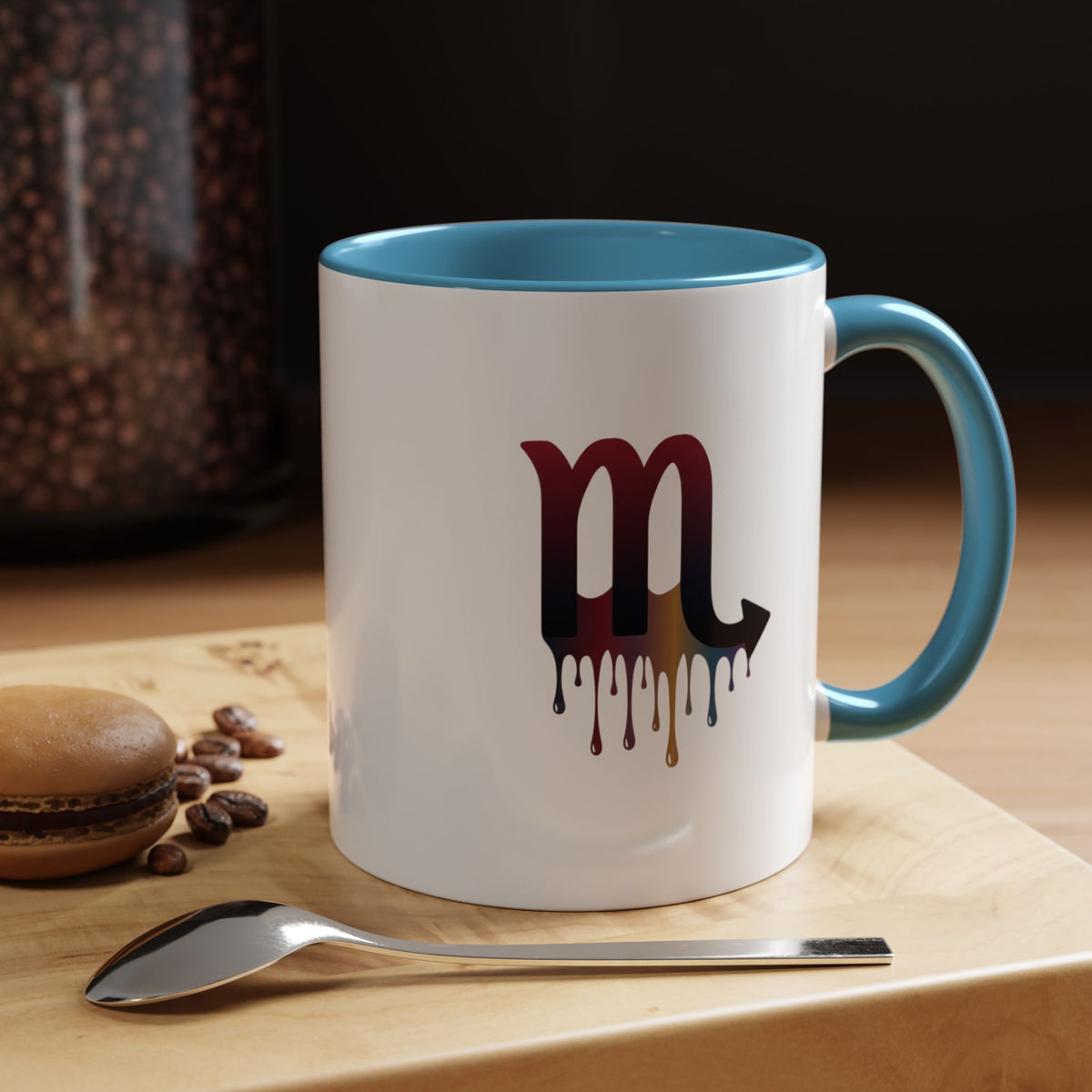 Scorpio Drip Accent Coffee Mug – Zodiac Scorpio Symbol Ceramic Mug