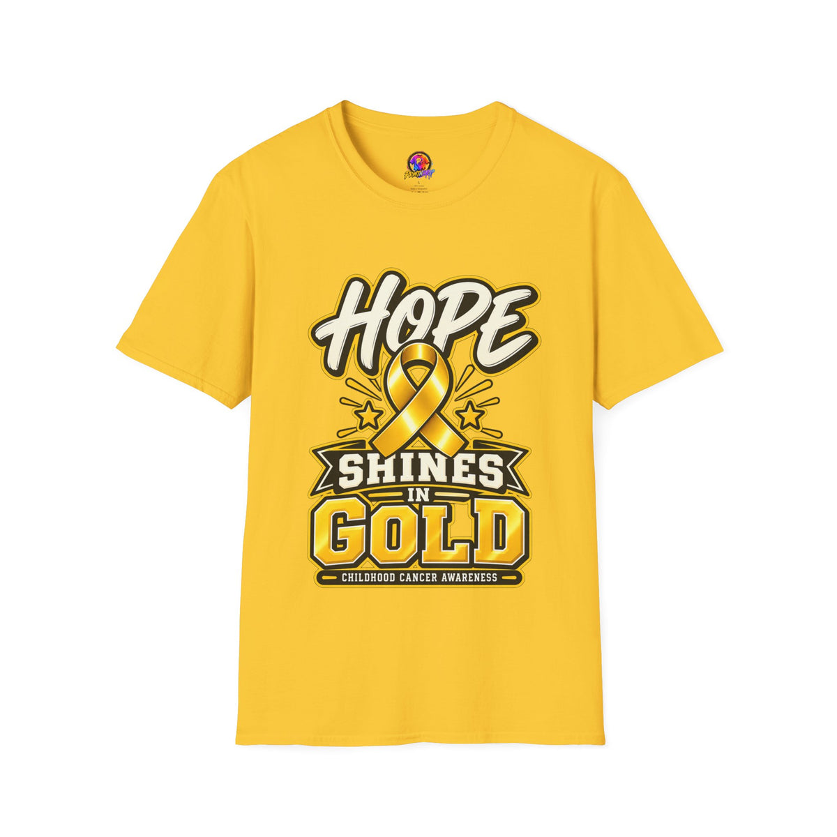 Hope Shines in Gold T-Shirt — Childhood Cancer Awareness Tee