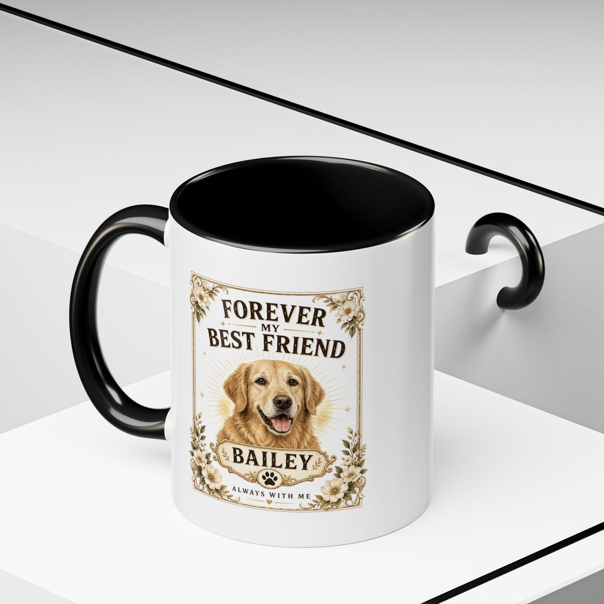 Milo Bailey Dog Dad Mom Forever My Best Friend Dog Mug — Personalized Golden Retriever Coffee Cup
