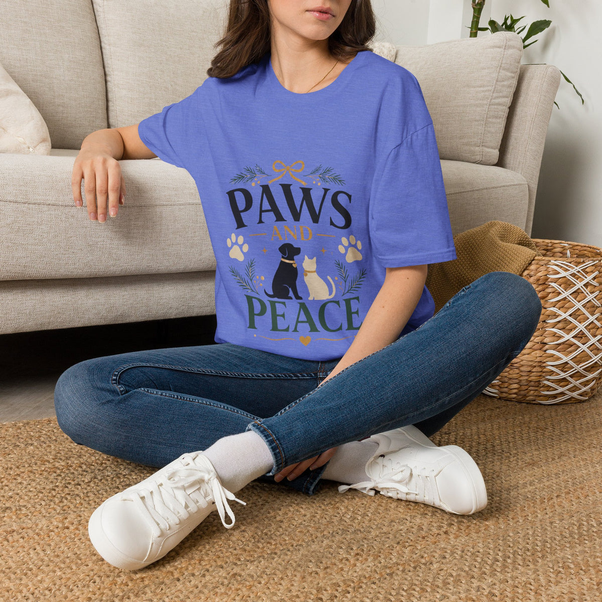 Paws and Peace T-Shirt — Cozy Pet Lover Tee