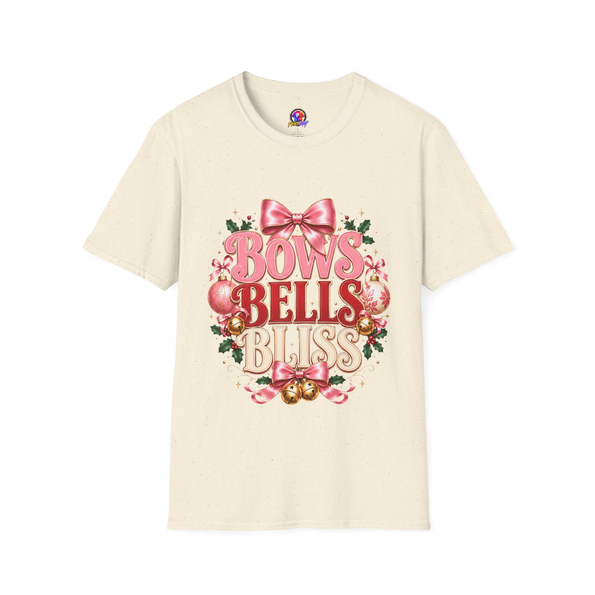 T-Shirt — Bows Bells Bliss Christmas Graphic Tee