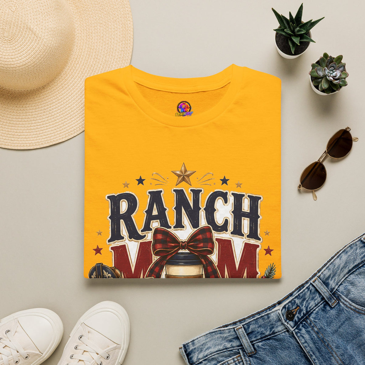 Ranch Mom Holiday Hustle T-Shirt — Festive Western Mom Tee