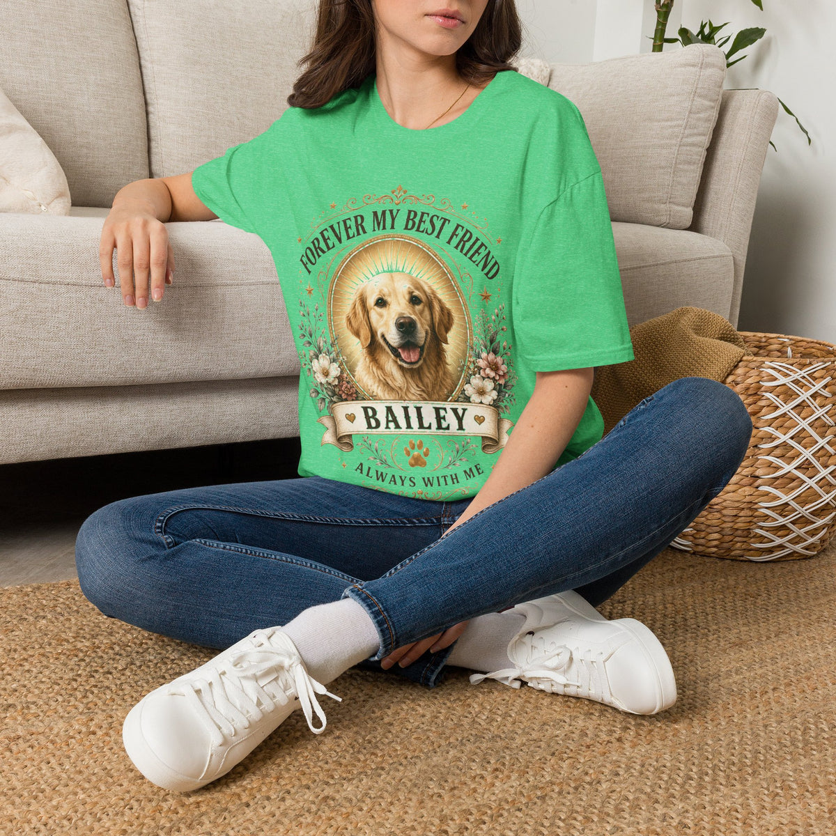 Forever My Best Friend Dog T-Shirt — Personalized Pet Memorial Tee ("Bailey")