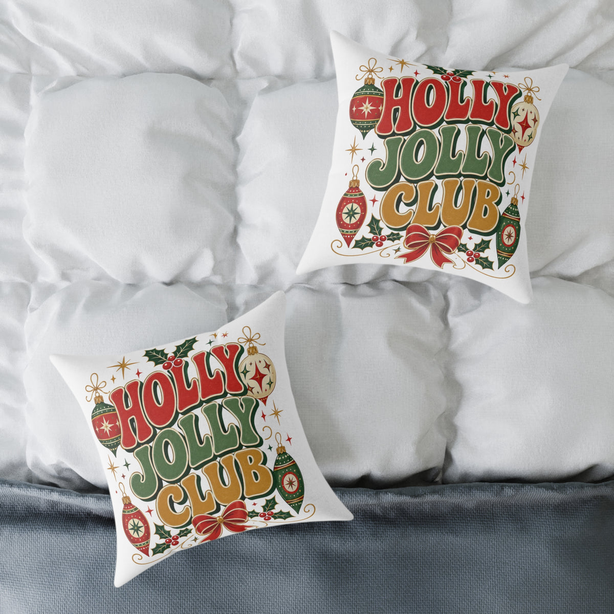 Christmas Holly Jolly Club Holiday Pillow