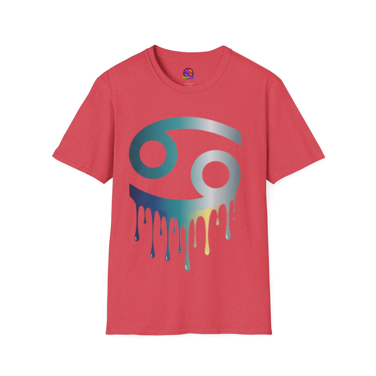 Cancer Zodiac T‑Shirt — Dripping Gradient Astrology Tee (Cancer Symbol)