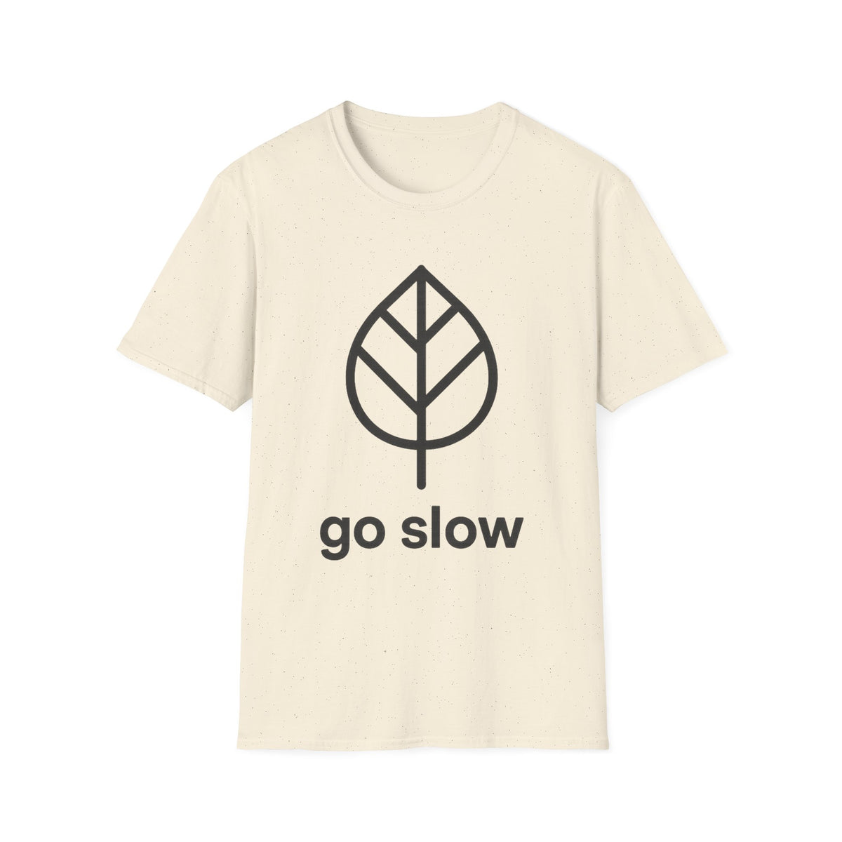 "Go Slow" Minimalist Leaf Graphic Tee - Aesthetic Slow Living Mindfulness White T-Shirt - Trending Now - September 2026