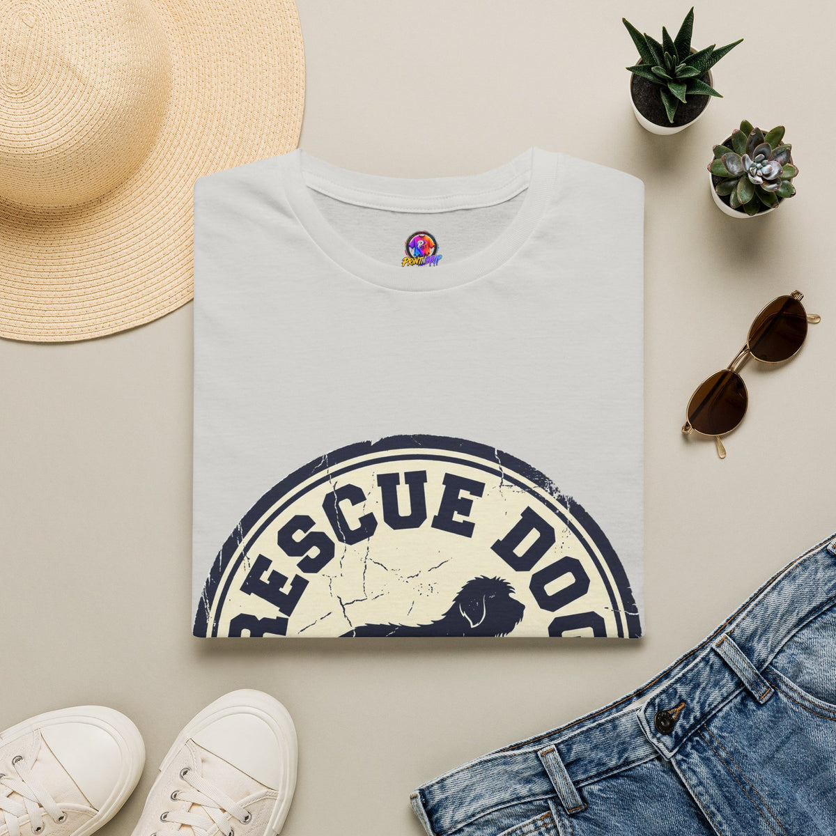 Rescue Dog Dad T-Shirt – Vintage Shelter Pup Support Tee