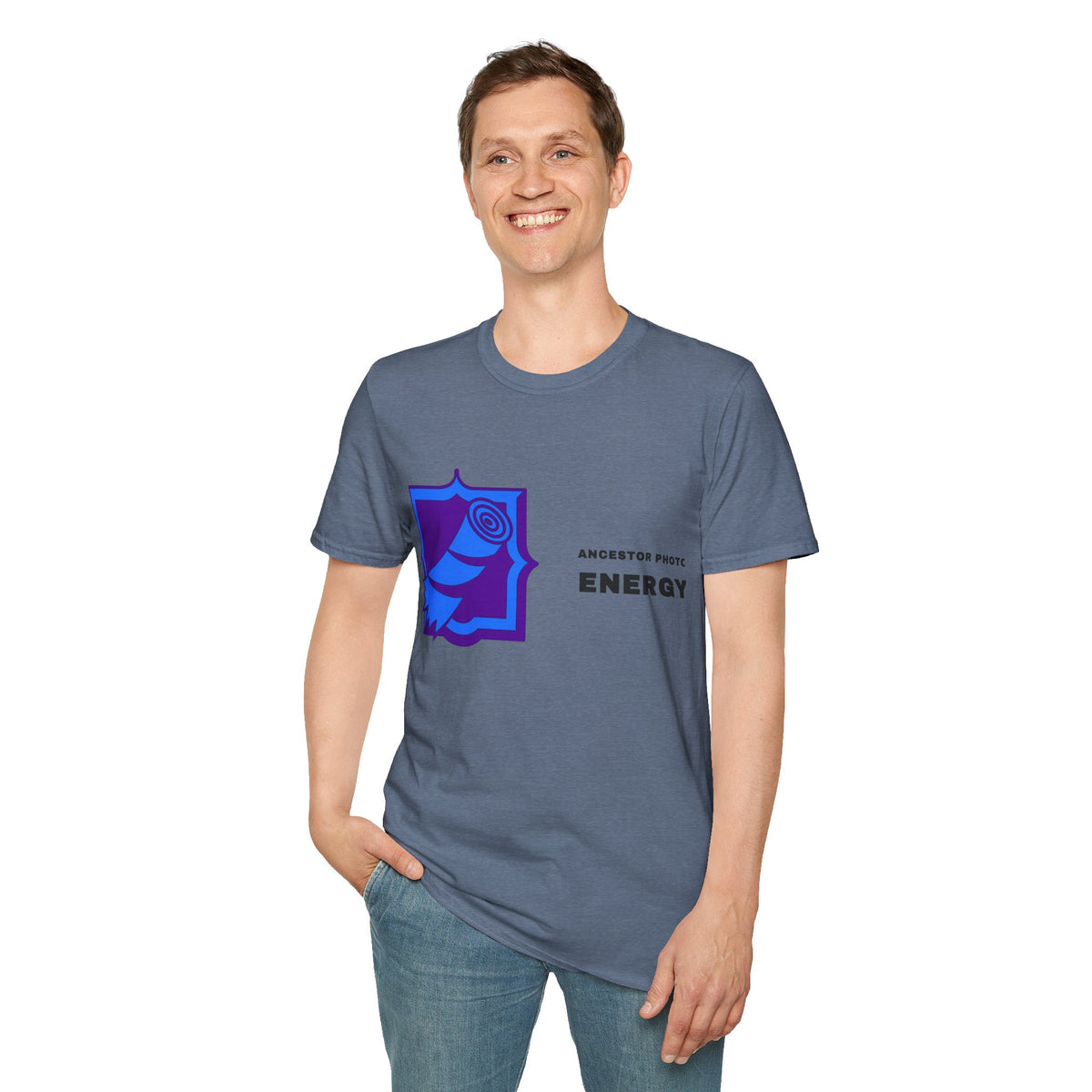 Rose Shield T-Shirt — Abstract Blue Rose Graphic Tee (Accent Text: 'ENERGY') - Trending Now - September 2026