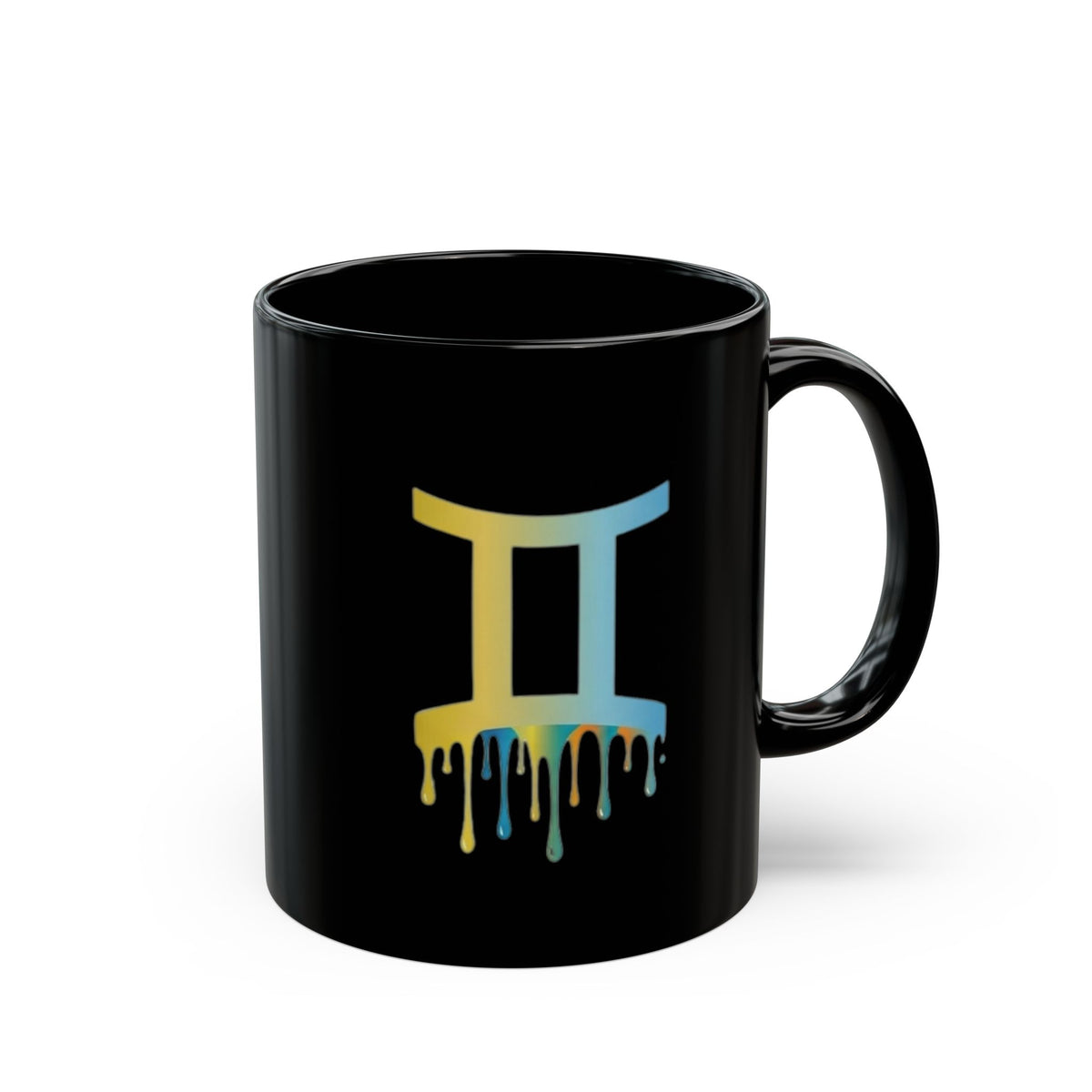 Gemini Zodiac Black Mug