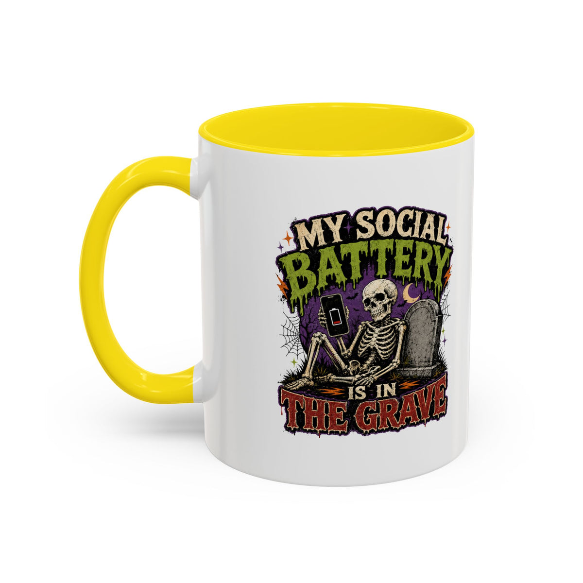 Halloween  My Social Battery Accent Coffee Mug