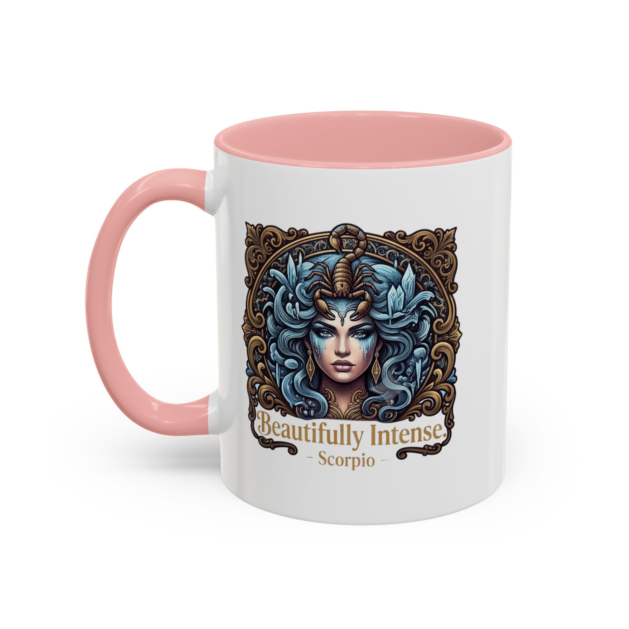 Scorpio Accent Coffee Mug — "Beautifully Intense" Zodiac Design (11/15oz)