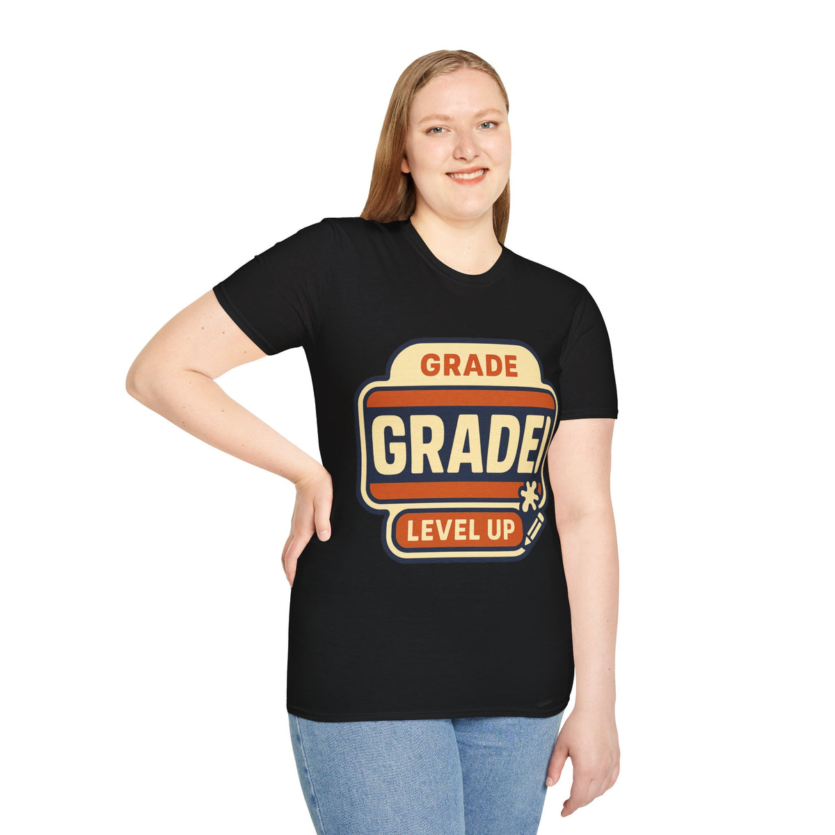 Grade Up Retro Badge T‑Shirt — "GRADE! LEVEL UP" Gamer Teacher Gift - Trending Now - August 2026