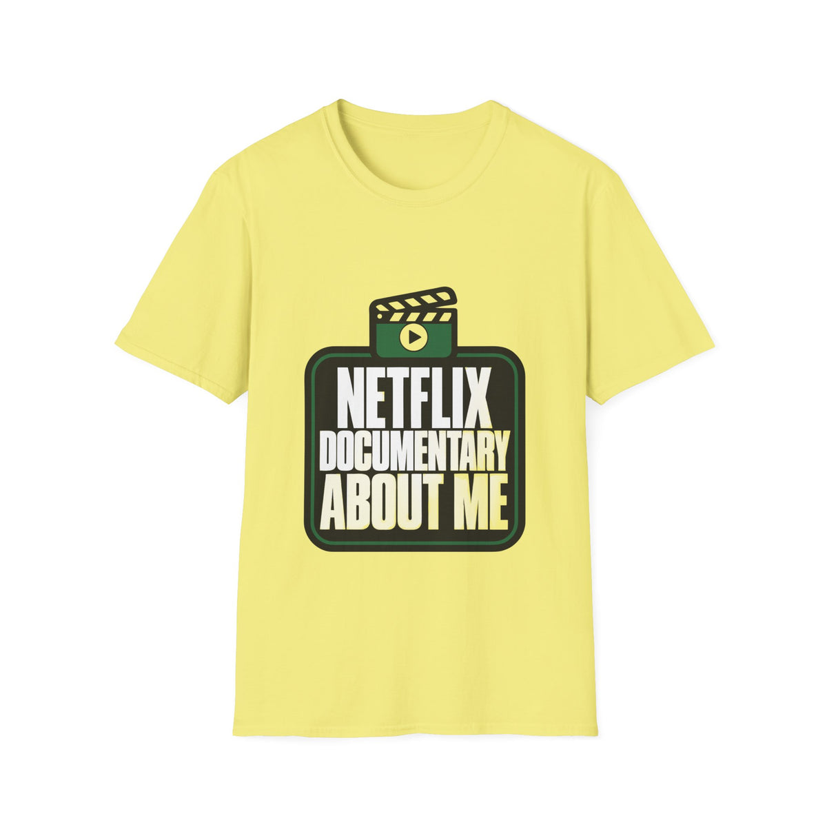 Netflix Documentary About Me Green Block Badge T-Shirt - Funny Sarcastic Pop Culture Tee - Trending Now - September 2026