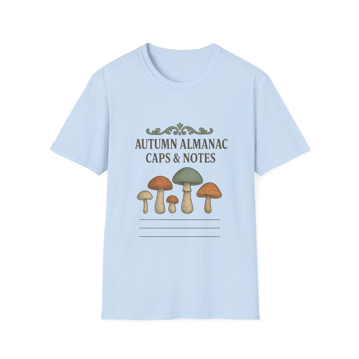 Mushroom Almanac T‑Shirt — Autumn Caps & Notes Botanical Tee - Trending Now - October 2026