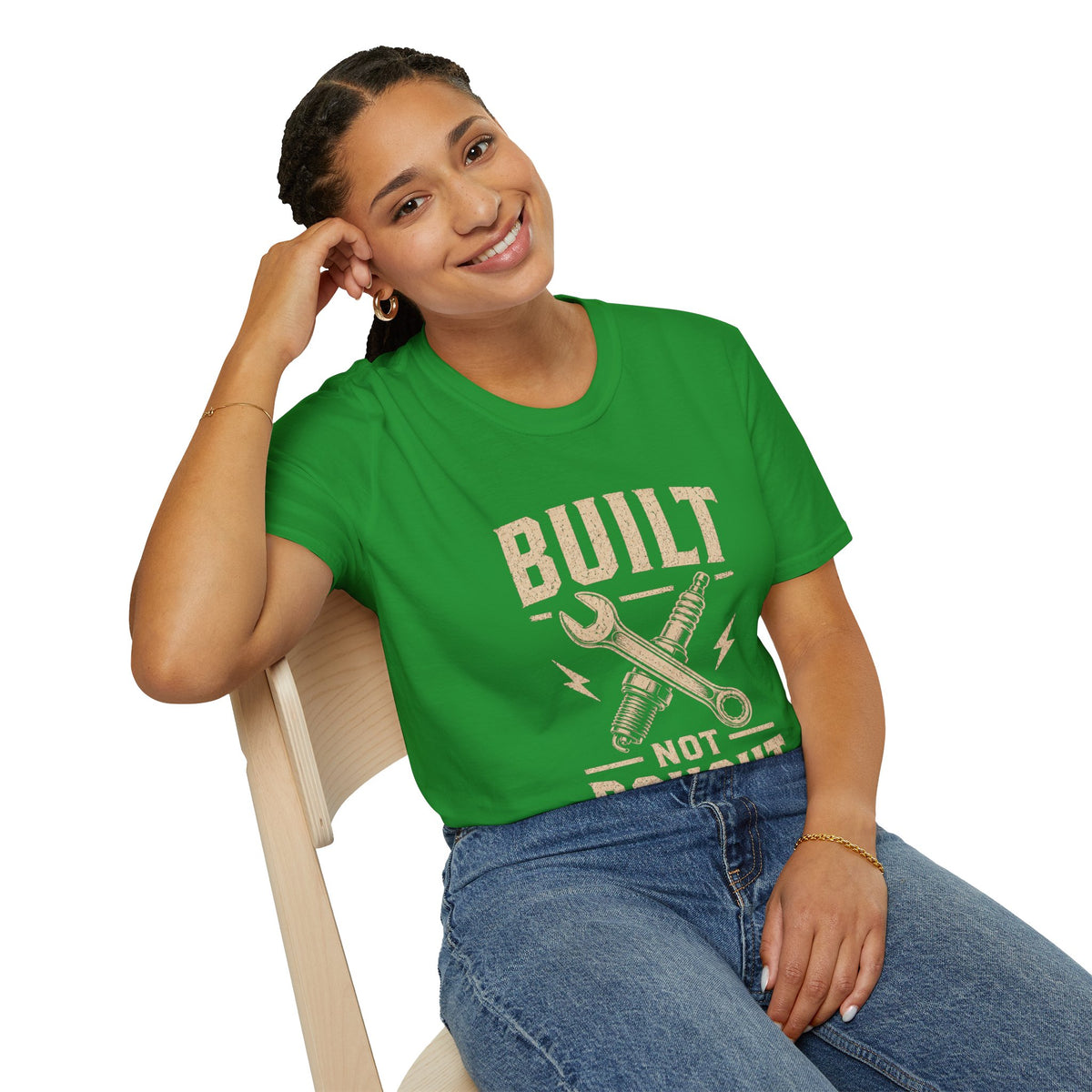 Built Not Bought T-Shirt — Vintage Mechanic DIY Garage Tee