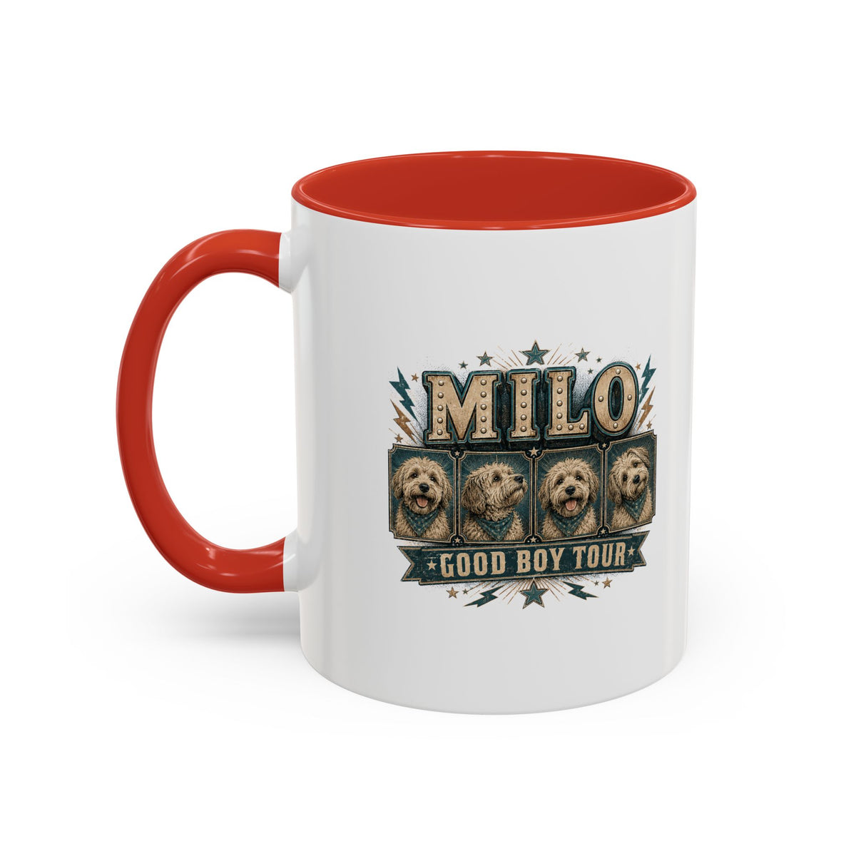 Milo Bailey Dog Dad Mom Milo 'Good Boy Tour' Accent Coffee Mug — Personalized Dog Lover Gift