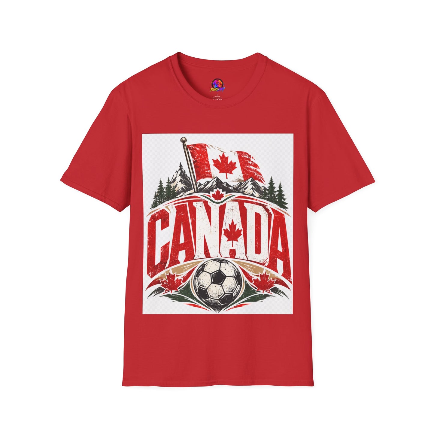 Canada Soccer T‑Shirt — Canadian Flag & Maple Leaf Crest
