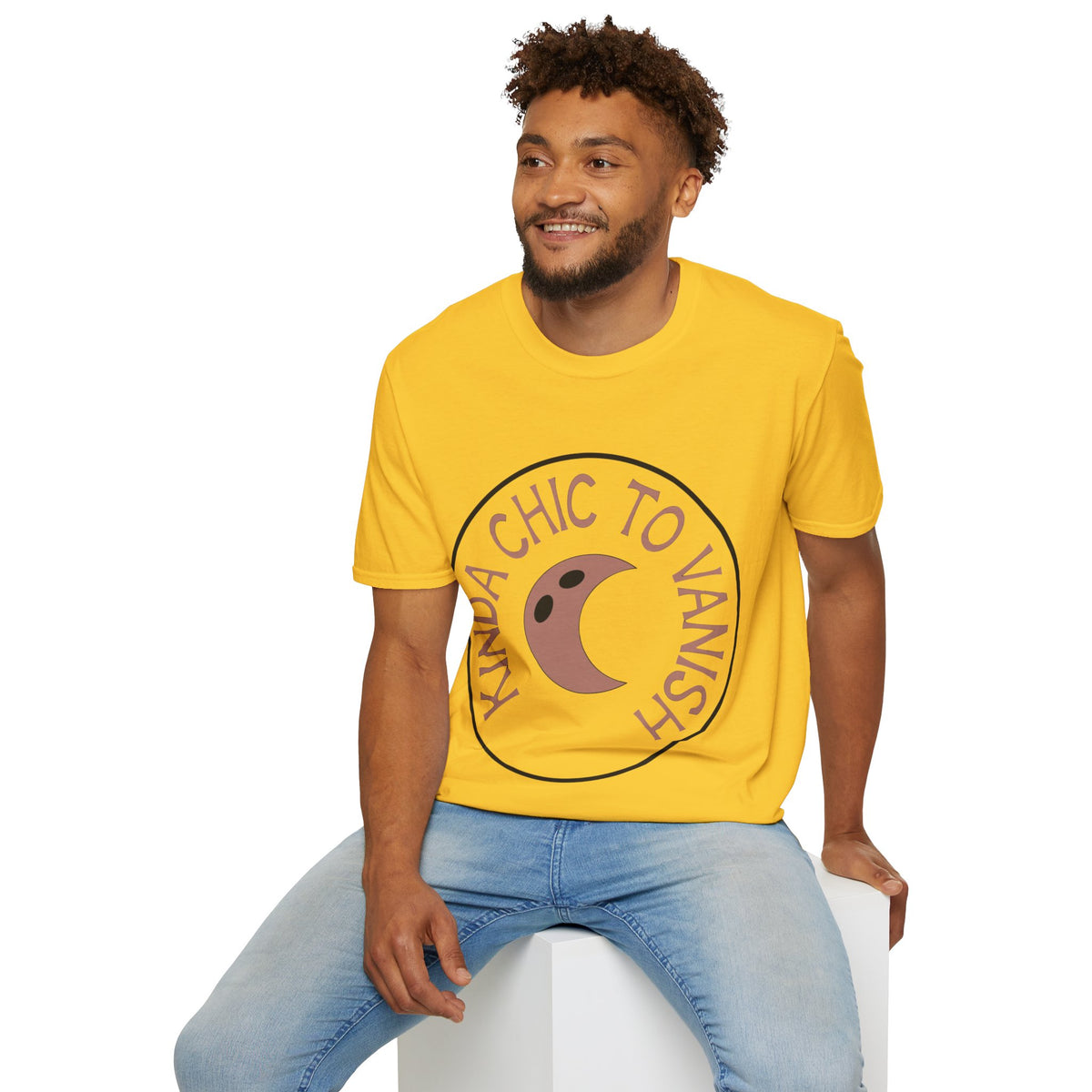 T-Shirt — "Kinda Chic to Vanish" Crescent Moon Graphic Tee - Trending Now - August 2026