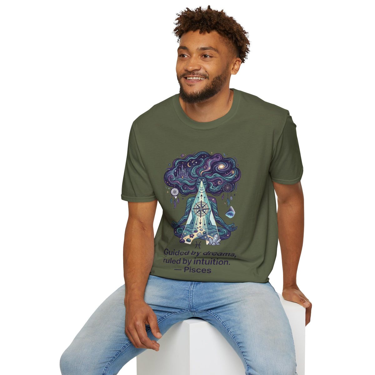 Pisces Zodiac Meditative Pisces T‑Shirt — 'Guided by dreams, ruled by intuition' Zodiac Tee
