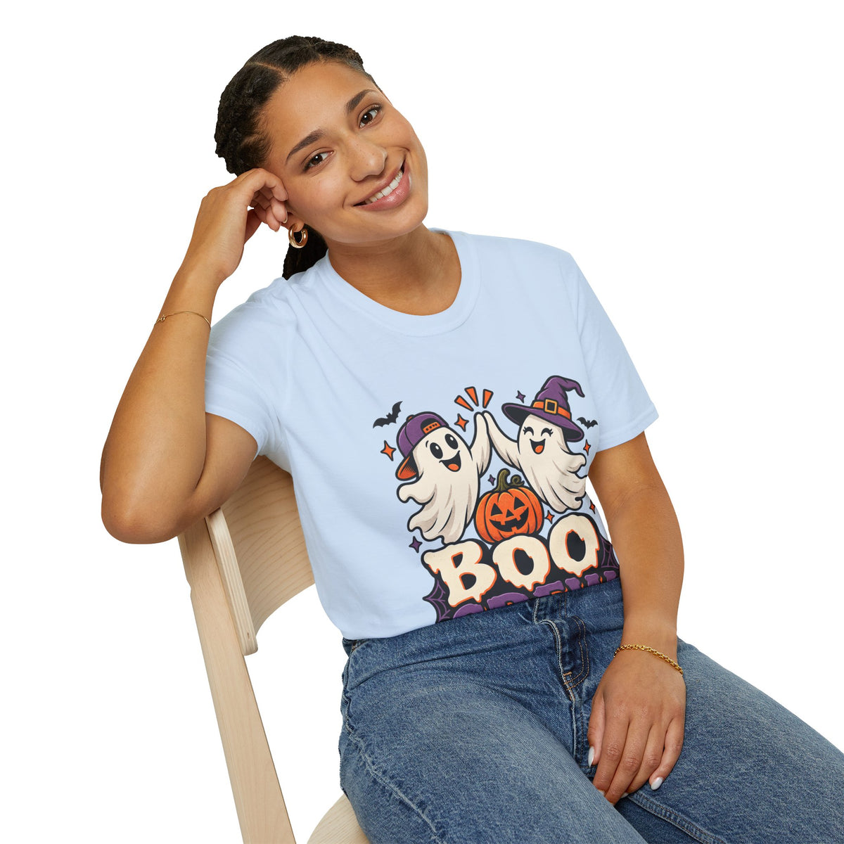 Boo Crew Halloween T-Shirt — Cute Ghosts & Pumpkin Graphic