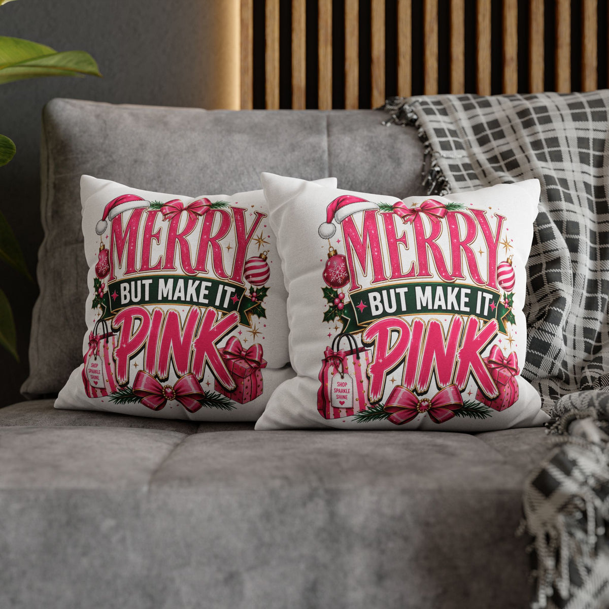 Christmas Merry But Make It Pink Christmas Pillowcase
