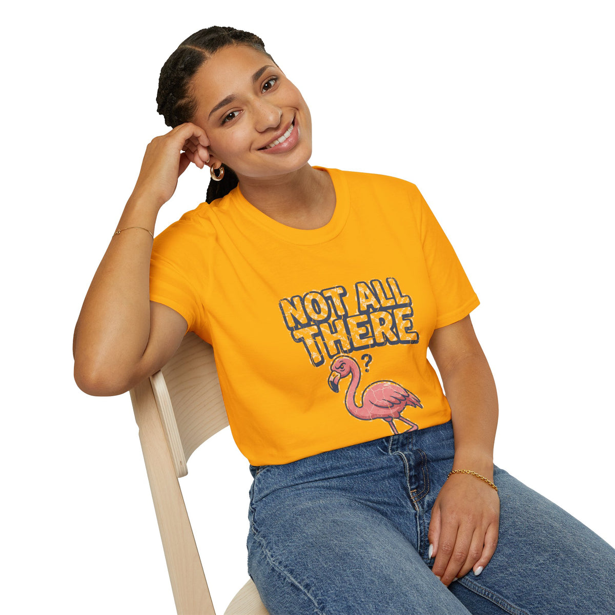 Funny And Witty Not All There Flamingo T-Shirt — Funny Quirky Graphic Tee