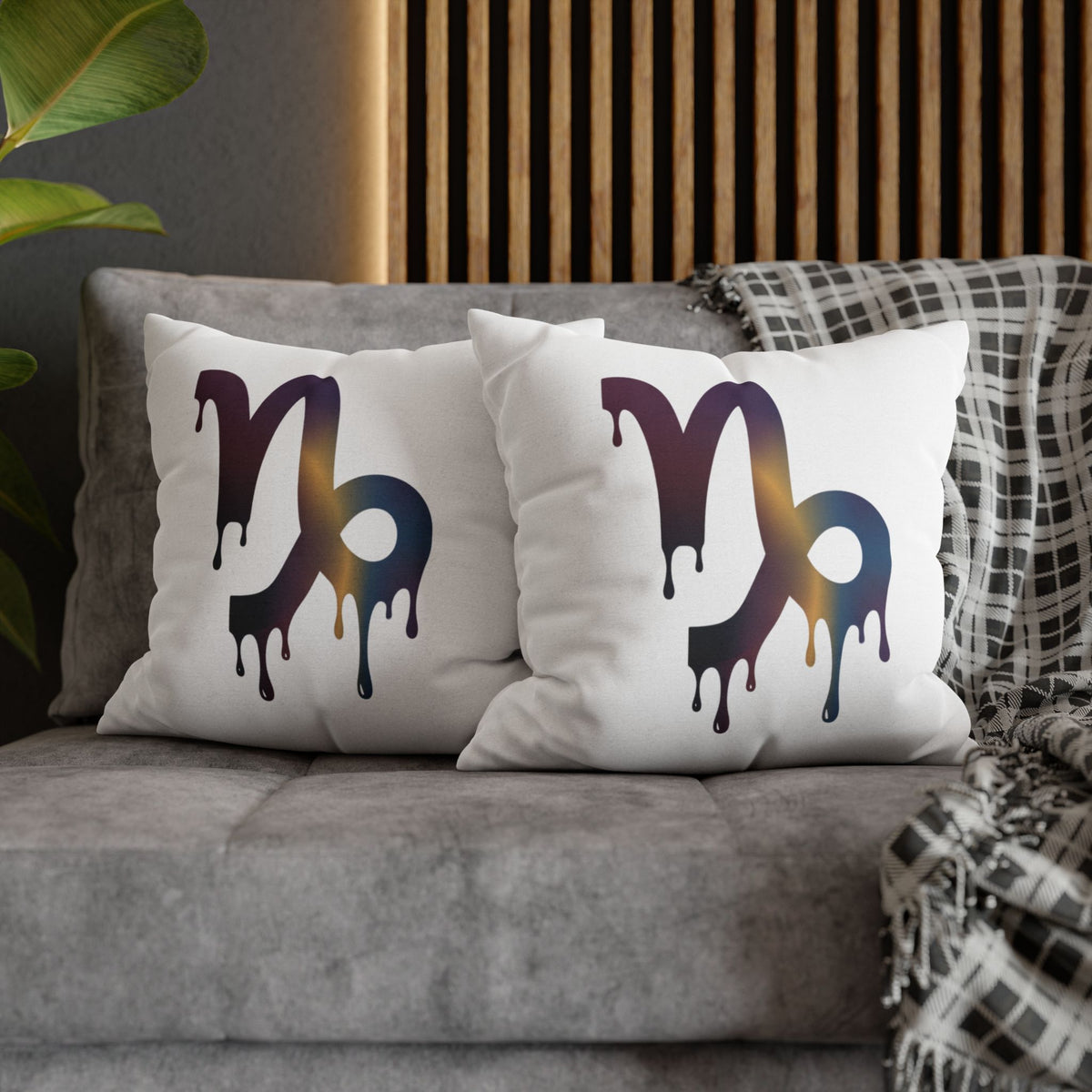 Capricorn Drip Zodiac Pillowcase — Decorative Astrology Accent
