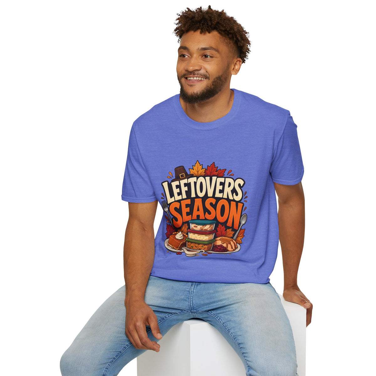Thanksgiving T-Shirt Leftovers Season T-Shirt — Funny Thanksgiving Turkey & Pie Graphic Tee