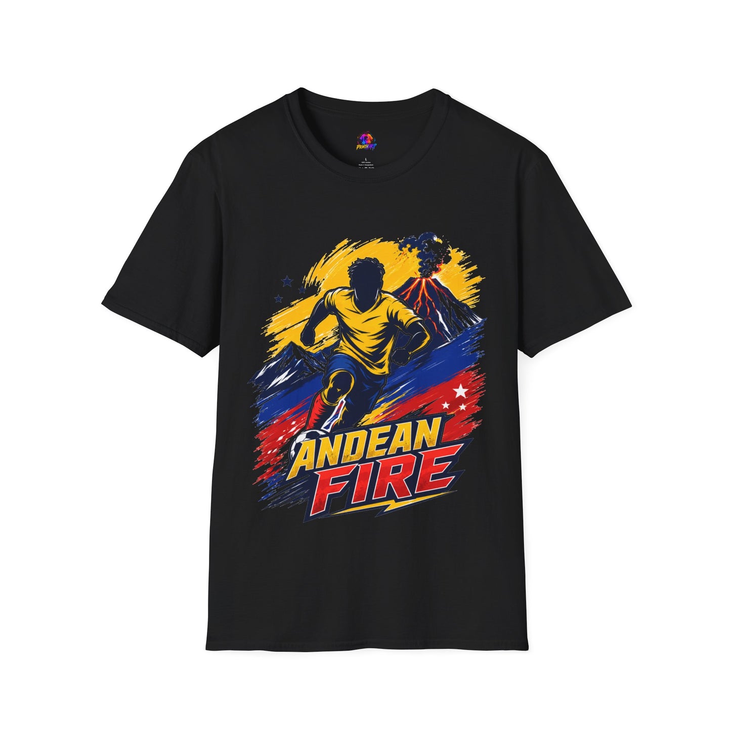 Ecuador Andean Fire Running T‑Shirt — Volcano Trail Runner Graphic Tee