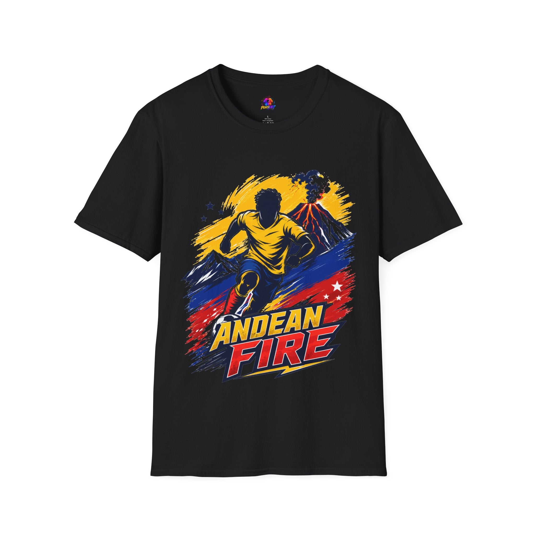Ecuador Andean Fire Running T‑Shirt — Volcano Trail Runner Graphic Tee