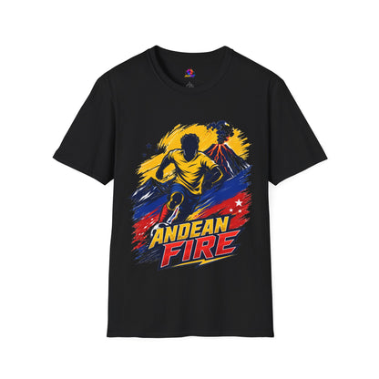 Ecuador Andean Fire Running T‑Shirt — Volcano Trail Runner Graphic Tee