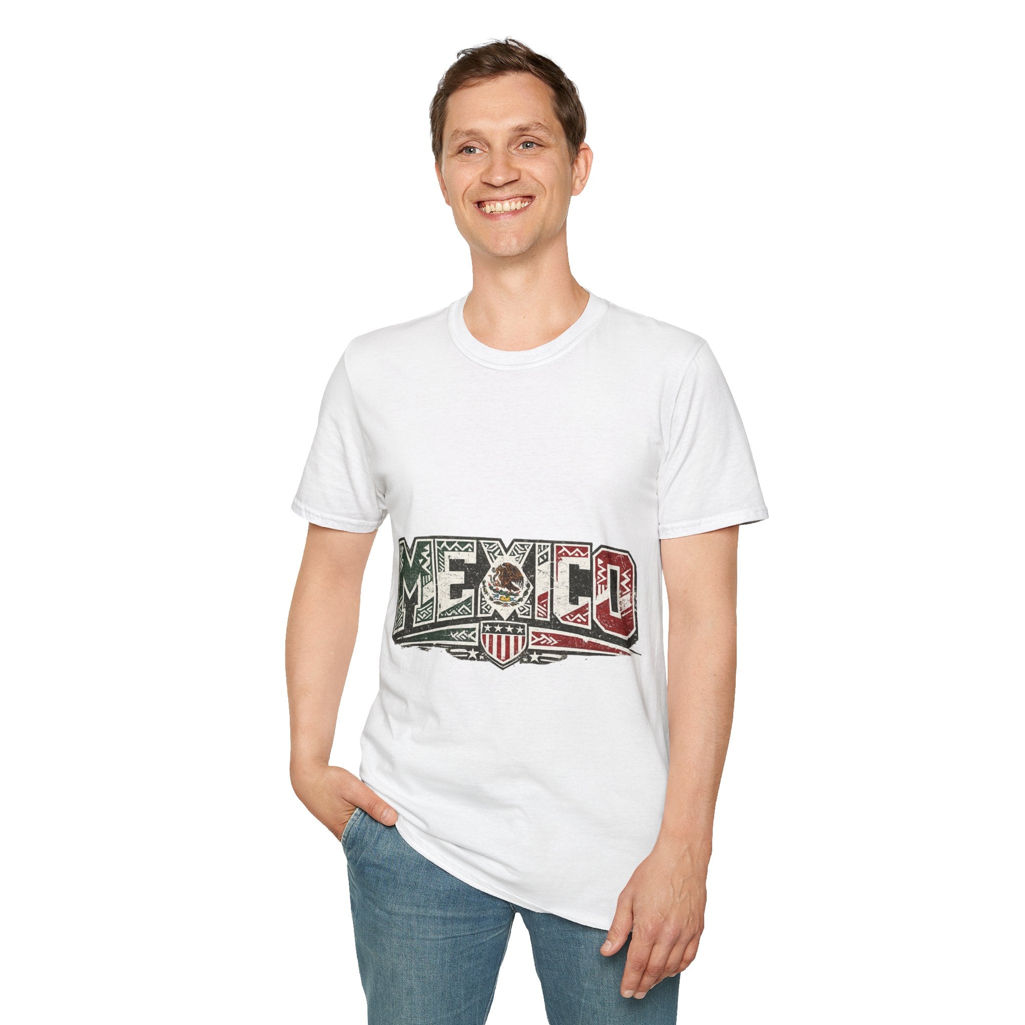 Mexico Pride Graphic T-Shirt — Retro Mexican Flag Design